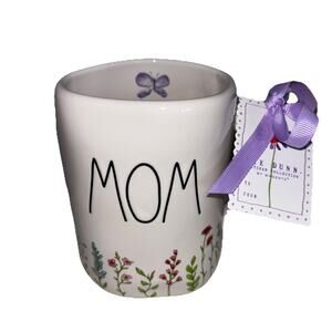 Rae Dunn "MOM" Flowers Floral Mother's Day Coffee Tea Mug NEW
